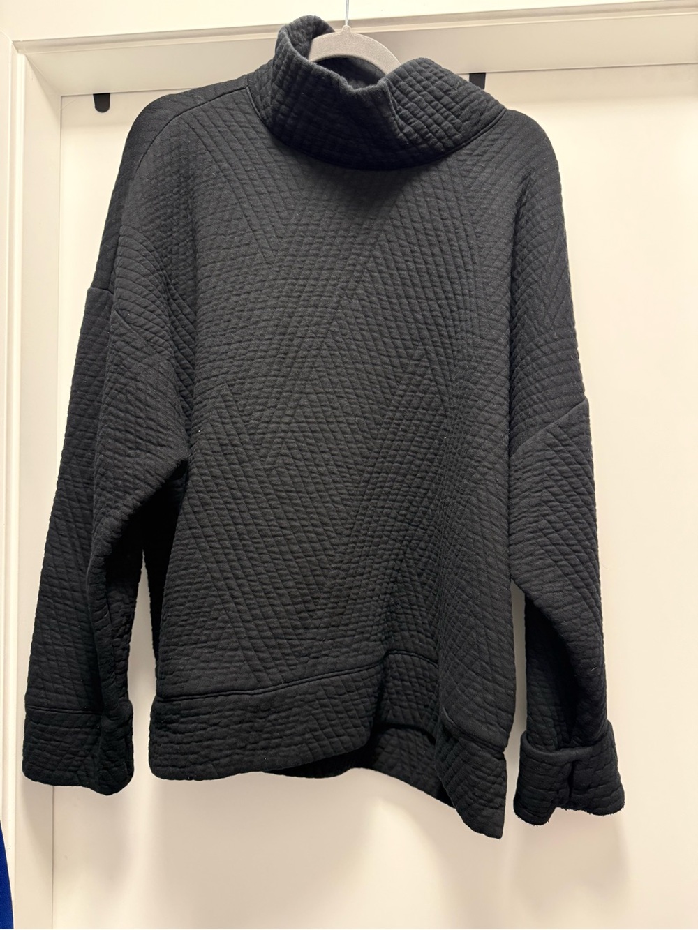 GAP Black Quilted Cowl Neck Sweater